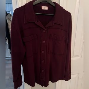 Maroon long sleeve button up